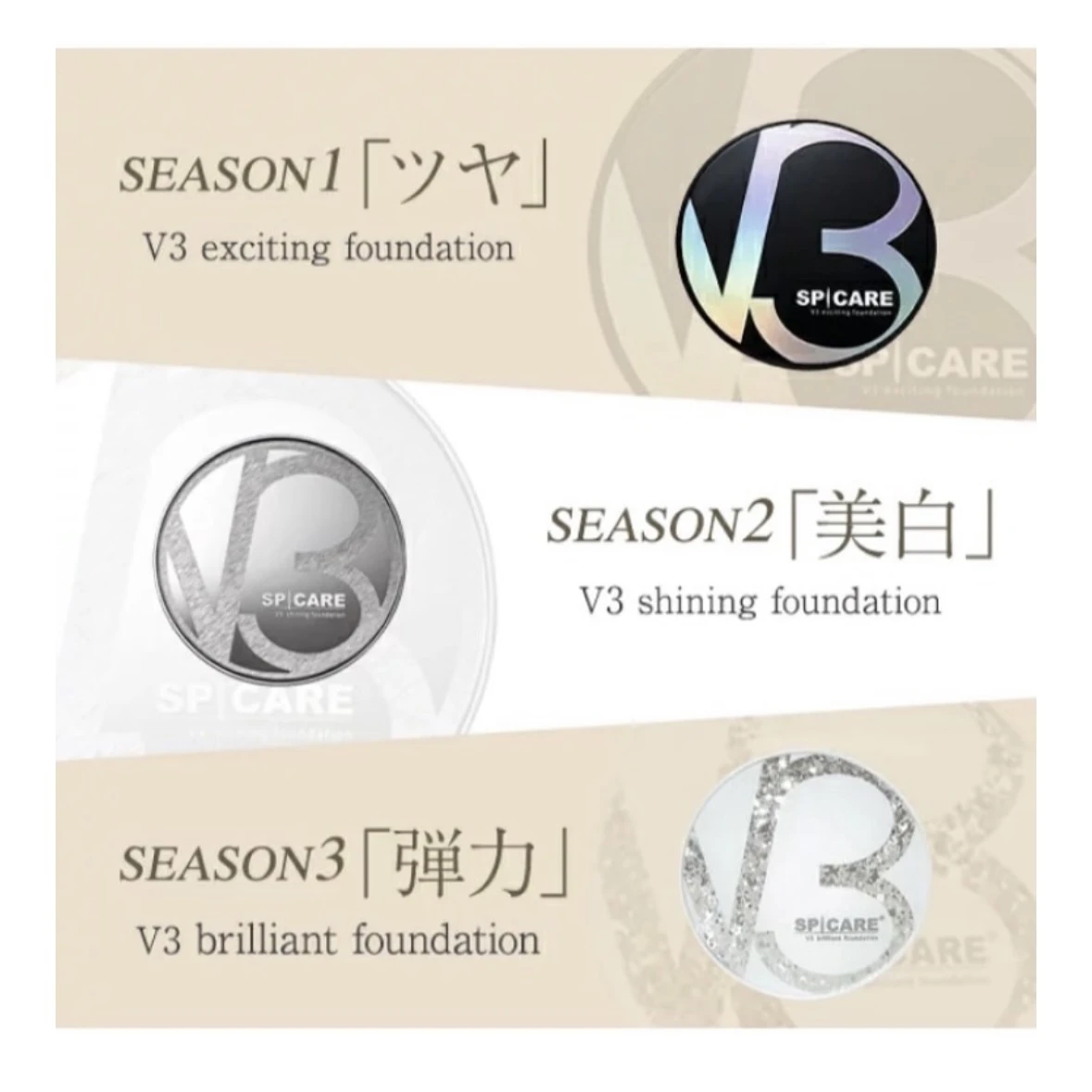 V3ファンデーションの種類